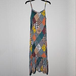NWT Hayden Women's Multicolor/Patchwork A-Line Maxi Dress Size Small